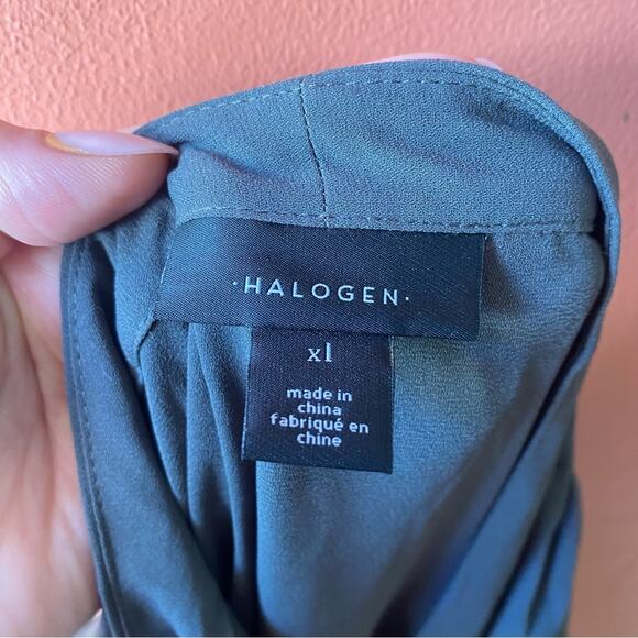 Halogen Beluga gray faux wrap front blouse - Picture 5 of 9